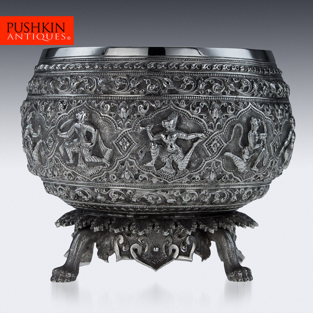 Pushkin Antiques - ANTIQUE 19thC RARE INDIAN P ORR & SONS SOLID SILVER SWAMI BOWL, MADRAS c1880-01.jpg