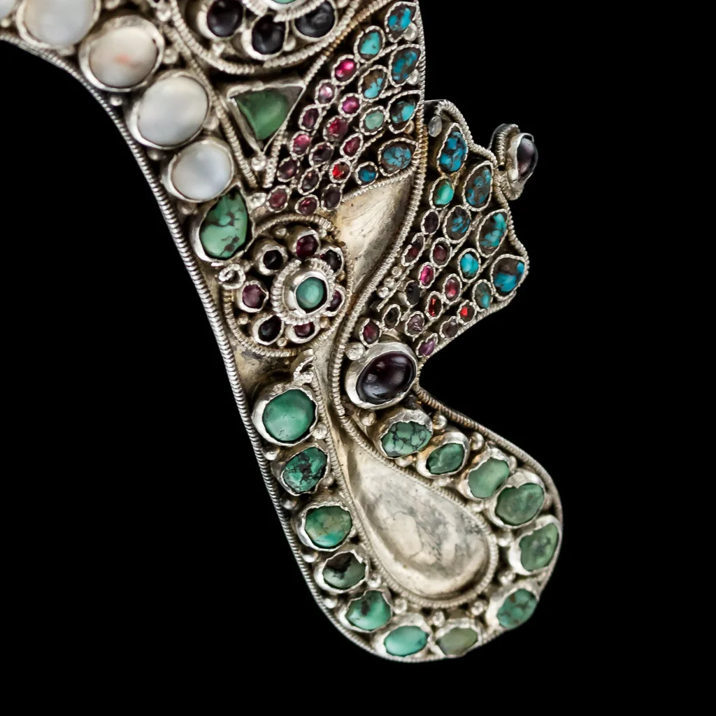 PUSHKIN ANTIQUES - ANTIQUE 19thC THAI SOLID SILVER & GEM SET DANCERS HEAD-DRESS c.1890 - 16.jpg