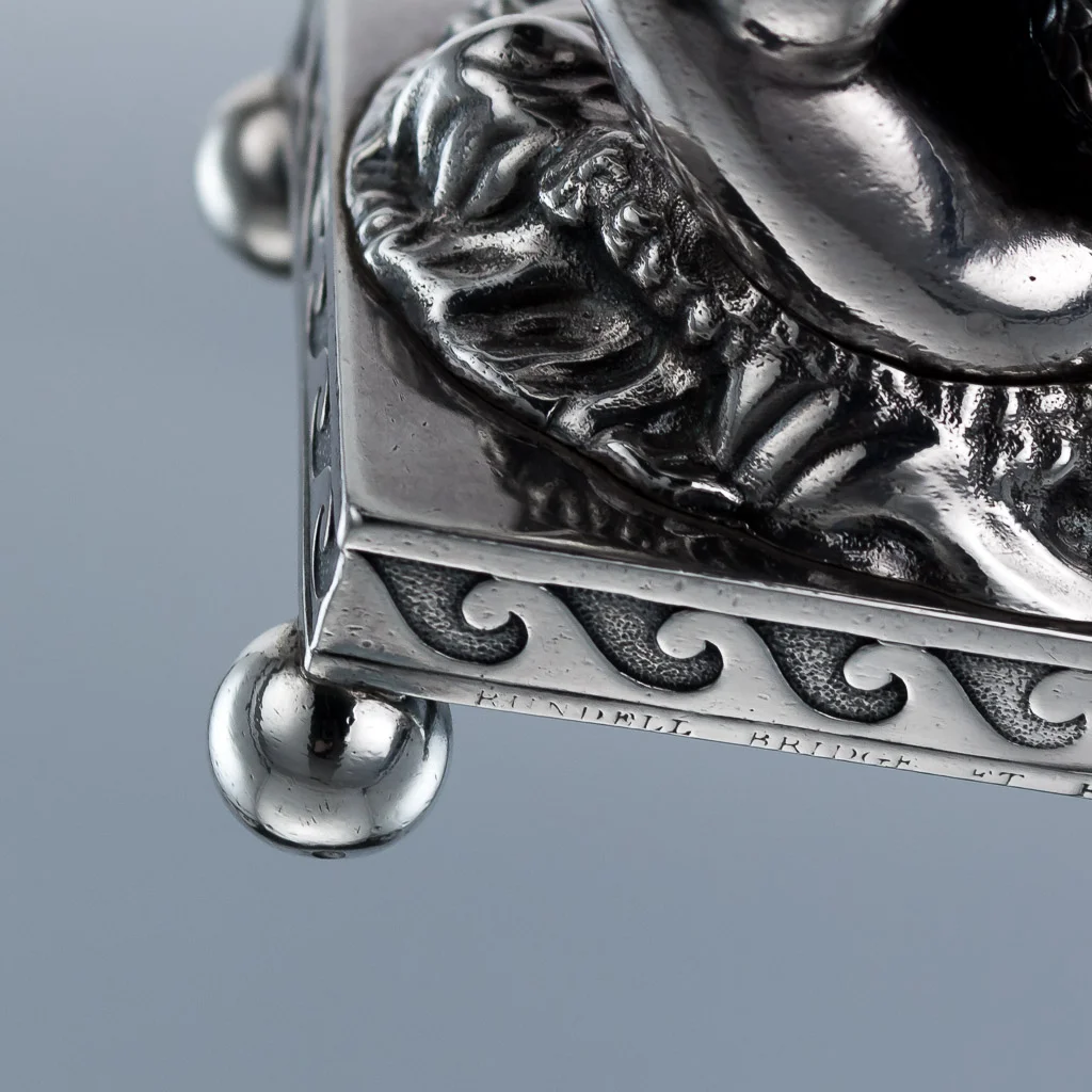 PUSHKIN ANTIQUES - ANTIQUE 19thC GEORGIAN PAUL STORR SOLID SILVER FIGURAL SALT, LONDON c.1813 - 18.jpg