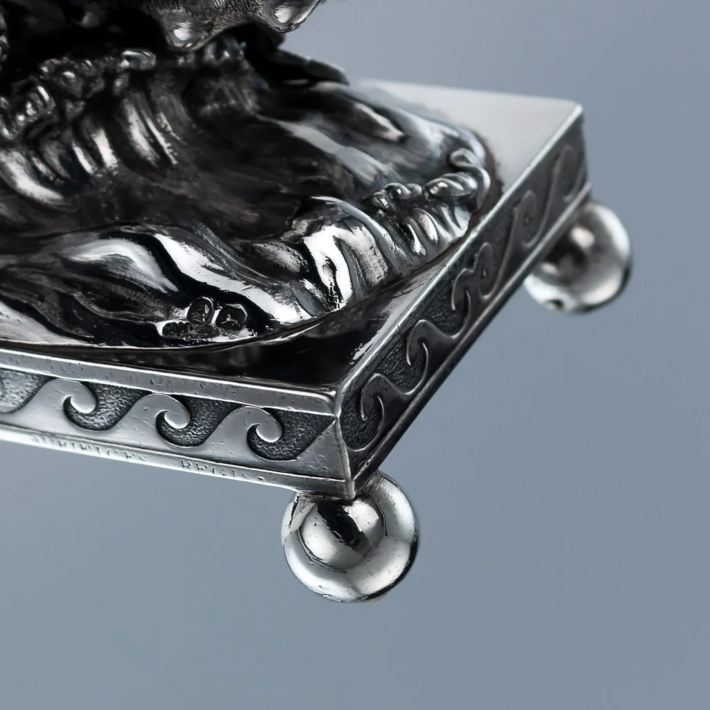 PUSHKIN ANTIQUES - ANTIQUE 19thC GEORGIAN PAUL STORR SOLID SILVER FIGURAL SALT, LONDON c.1813 - 20.jpg