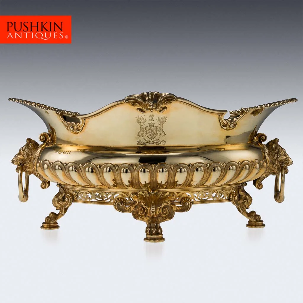 ANTIQUE 20thC SOLID SILVER GILT MASSIVE CENTREPIECE BOWL, RHODES & SONS c.1922.jpg