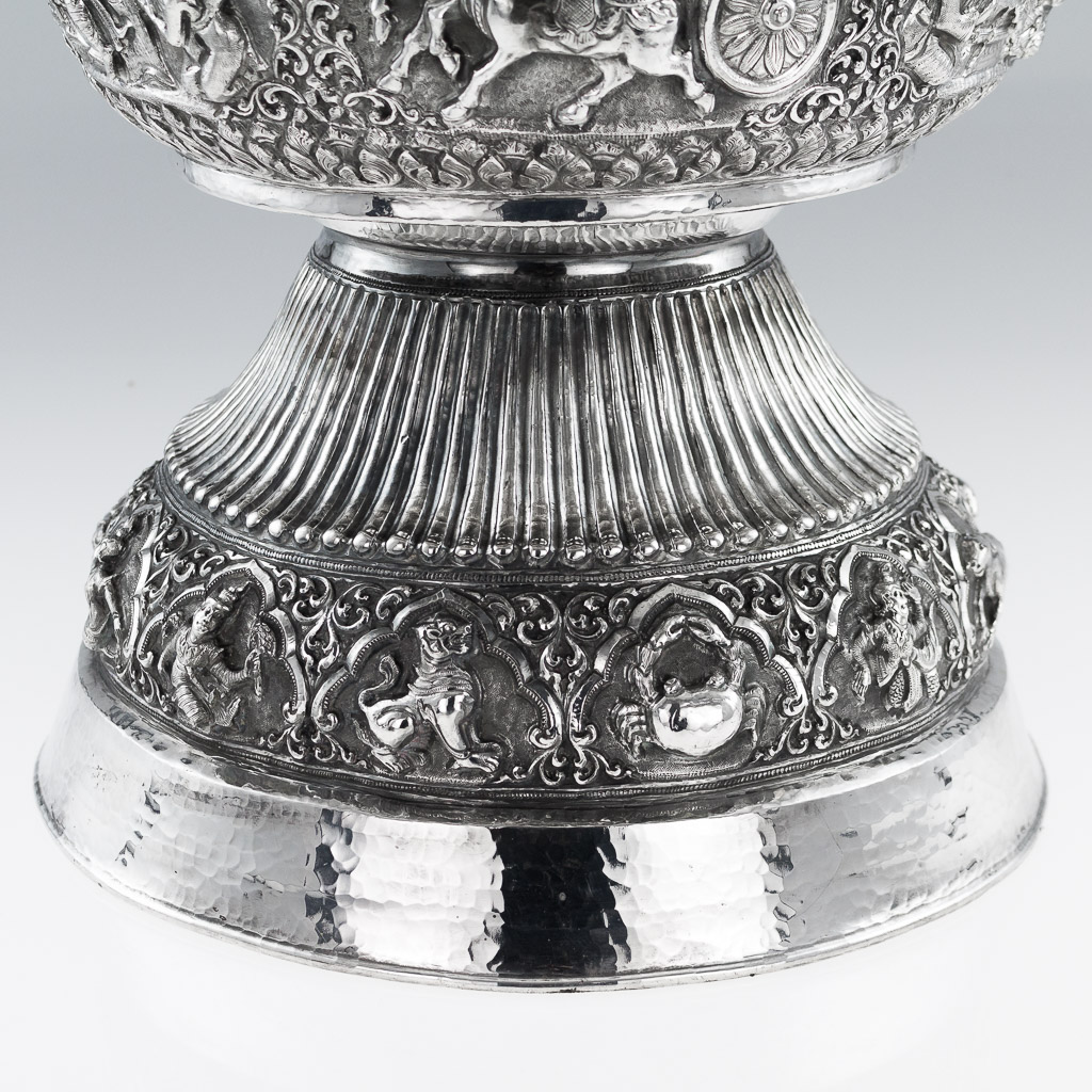 Details about   Antique Hand Made Solid Silver Vase Hammered Silver s900 480 g 