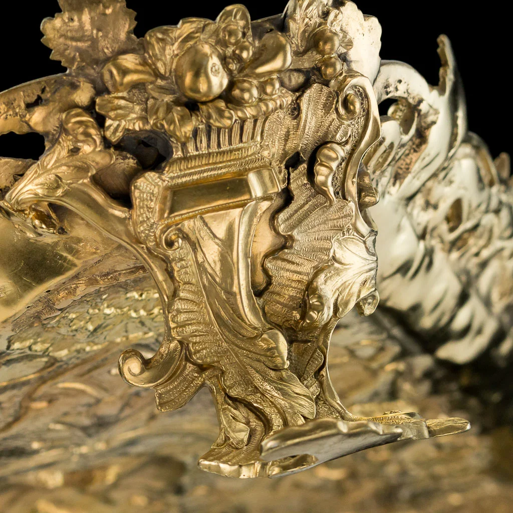 ANTIQUE 19thC GEORGIAN SOLID SILVER GILT KETTLE STAND, EDWARD FARRELL c.1818-16.jpg