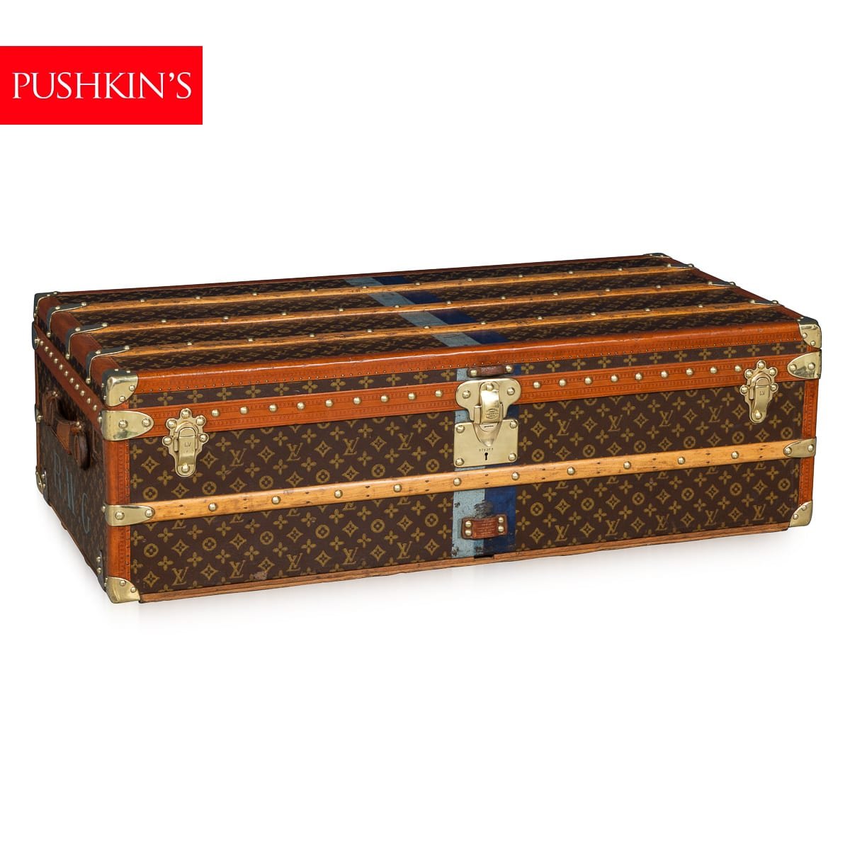 PUSHKINS.COM - B12020h - 20thC LOUIS VUITTON CABIN TRUNK IN MONOGRAM CANVAS, FRANCE c.1930 - 02.jpg