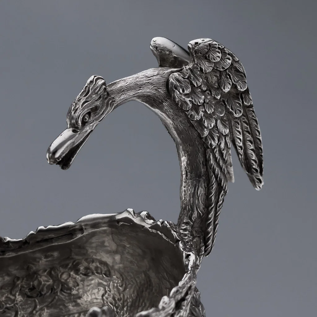 Pushkin Antiques - ANTIQUE 19thC GEORGIAN SOLID SILVER TENIERS SAUCE BOAT, E FARRELL c.1818-07.jpg