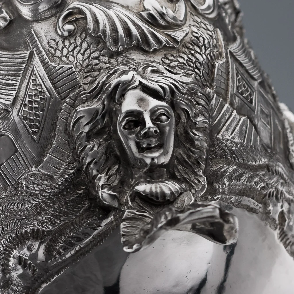 Pushkin Antiques - ANTIQUE 19thC GEORGIAN SOLID SILVER TENIERS SAUCE BOAT, E FARRELL c.1818-12.jpg