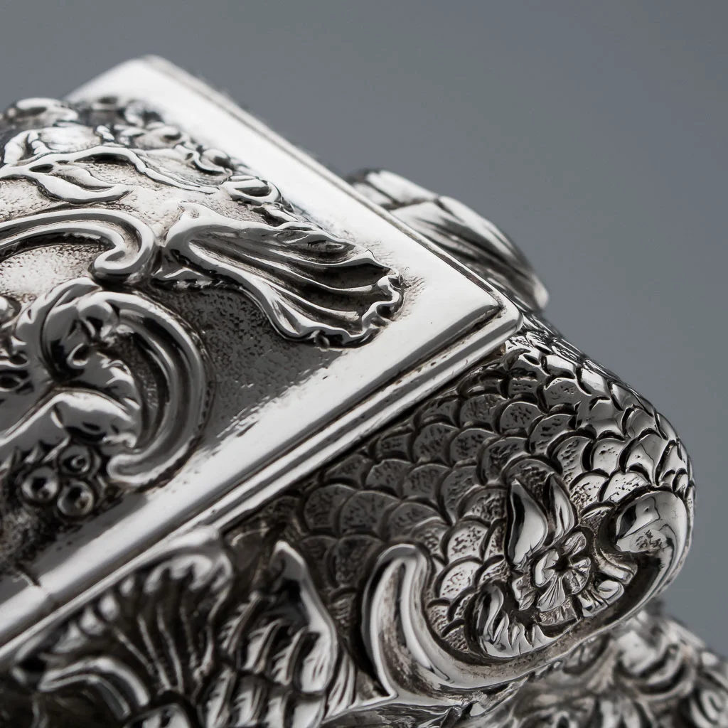 Pushkin Antiques - ANTIQUE 19THC GEORGIAN SOLID SILVER EXCEPTIONAL TEA CADDY, FARRELL C.1817-11.jpg