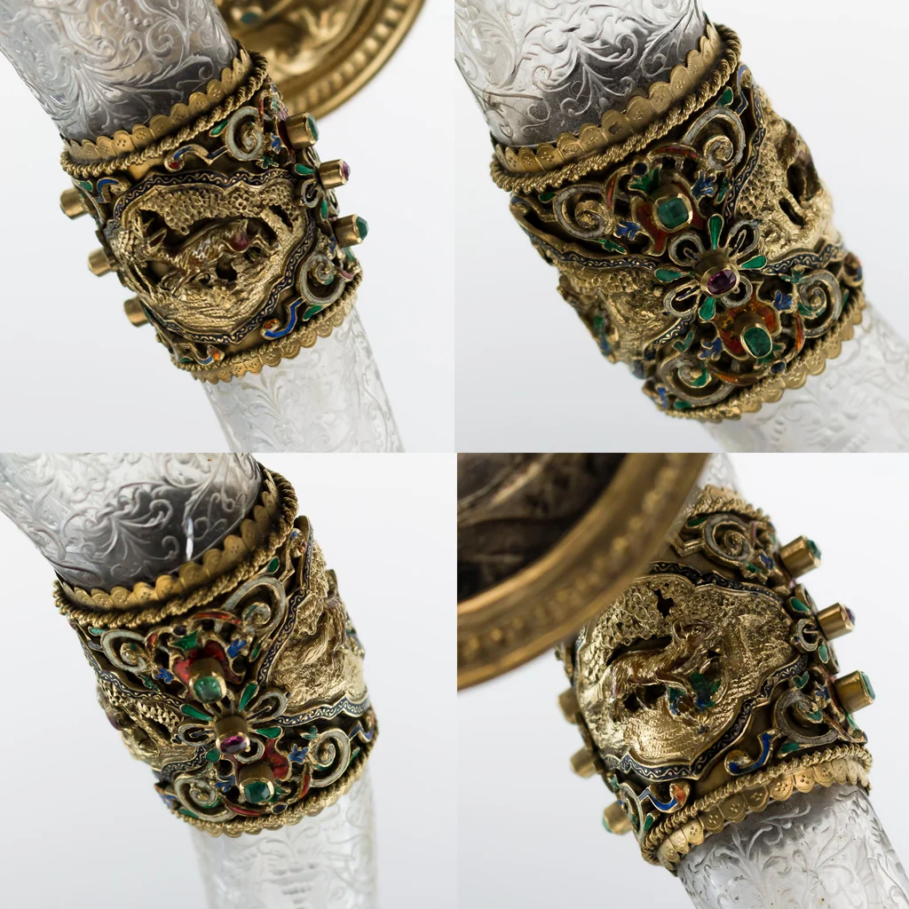 Pushkin Antiques - ANTIQUE 19thC AUSTRIAN SILVER GILT, ROCK CRYSTAL & ENAMEL HUNTING HORN c.1890-17.jpg