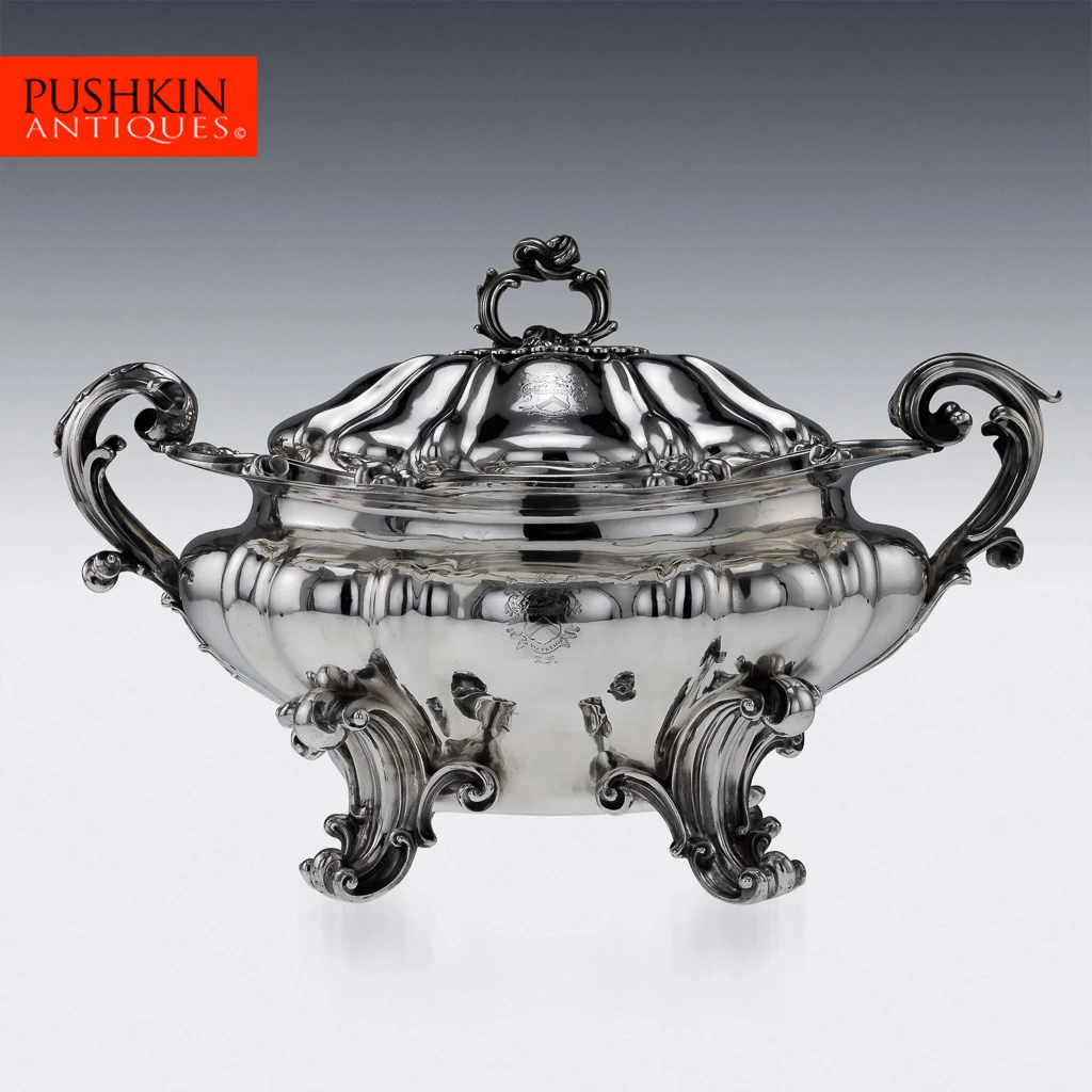 ANTIQUE 19thC WILLIAM IV SOLID SILVER MAGNIFICENT SOUP TUREEN & COVER c.1836.jpg