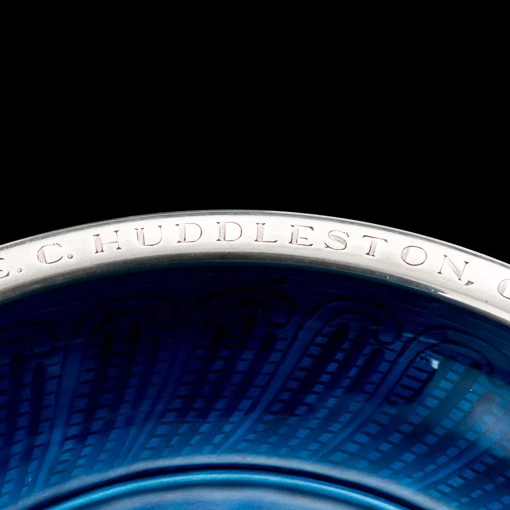 Pushkin Antiques - ANTIQUE 20thC NORWEGIAN SOLID SILVER & ENAMEL PRESENTATION DISH, ANDERSEN c.1945-09.jpg