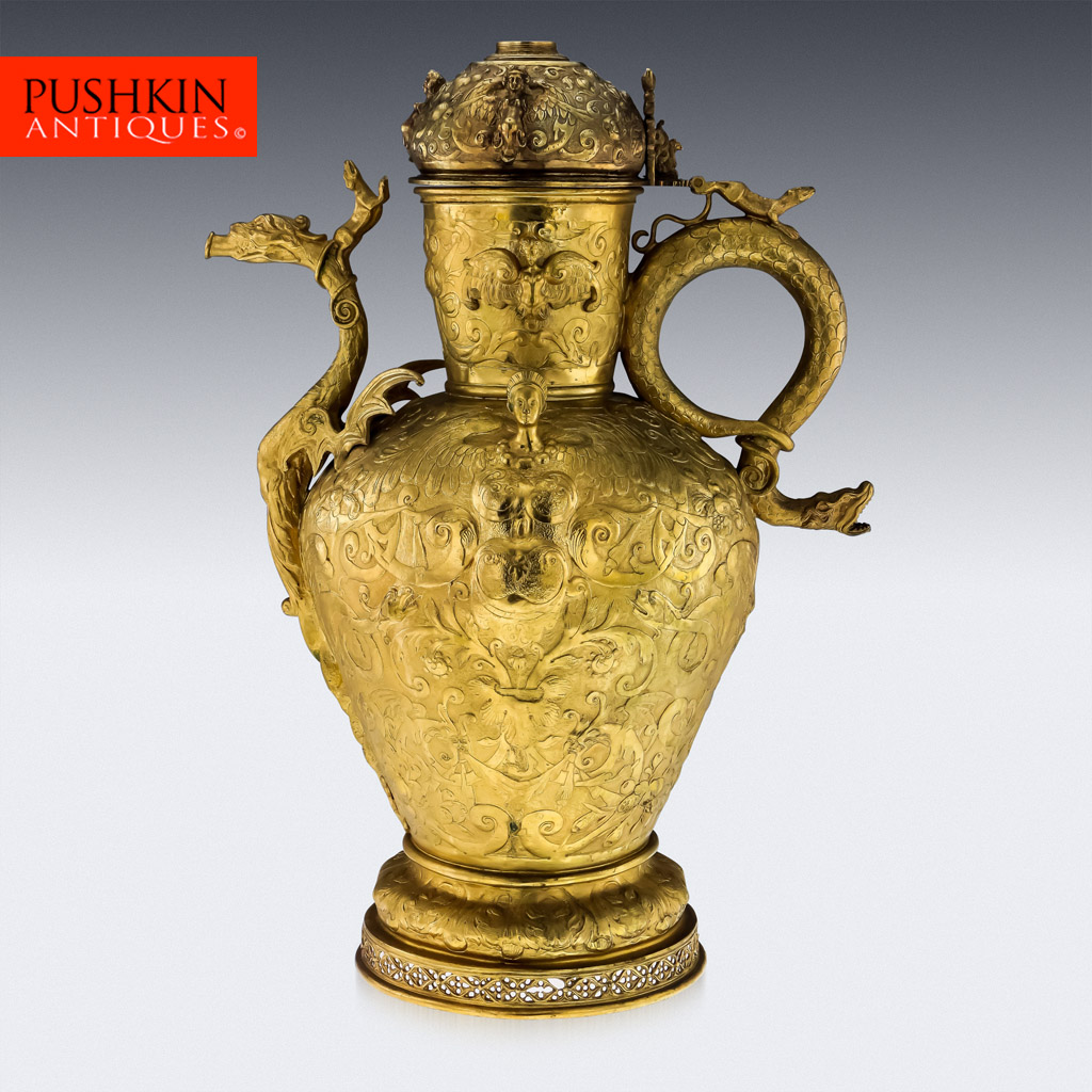 ANTIQUE 19thC VICTORIAN ELKINGTON ELECTROTYPE MONUMENTAL KREMLIN JUG c.1880.jpg