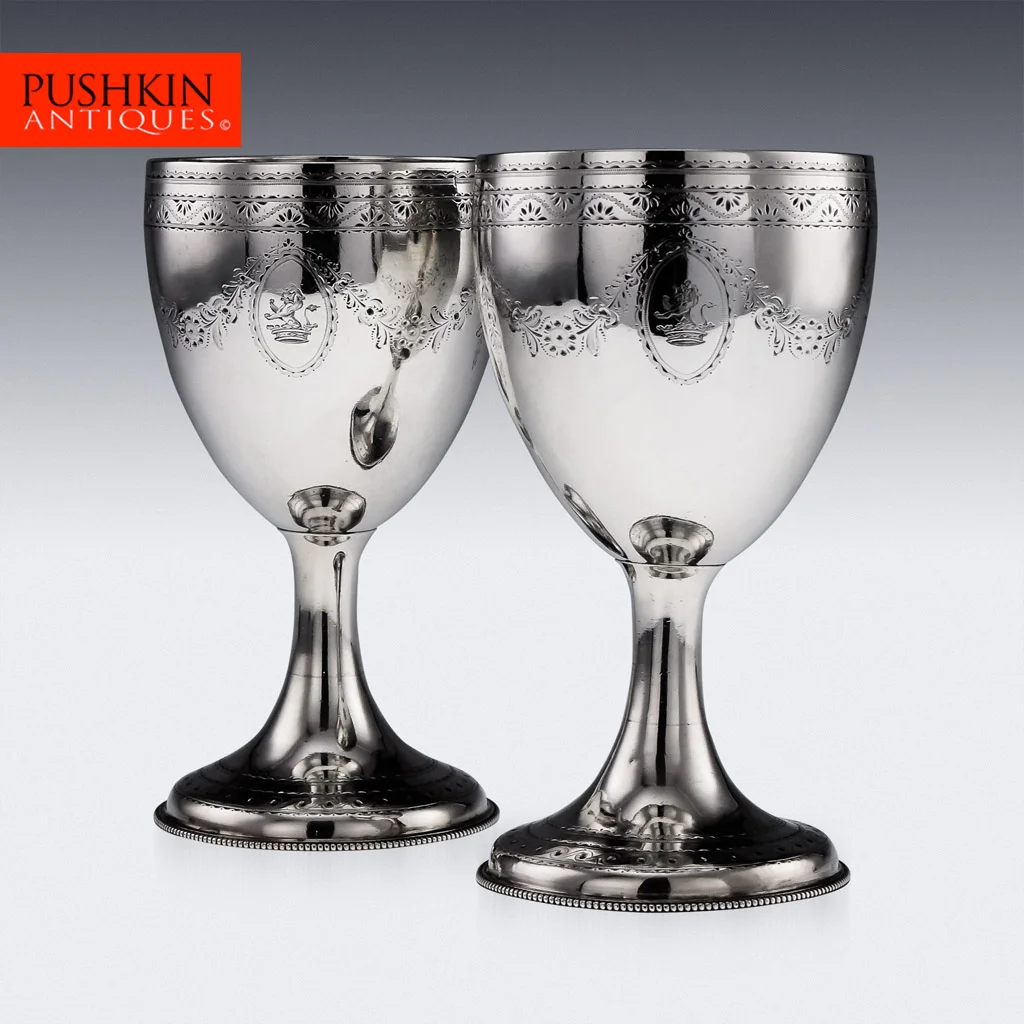 ANTIQUE 18thC IRISH SOLID SILVER PAIR OF LARGE GOBLETS, J JACKSON, DUBLIN c.1784.jpg