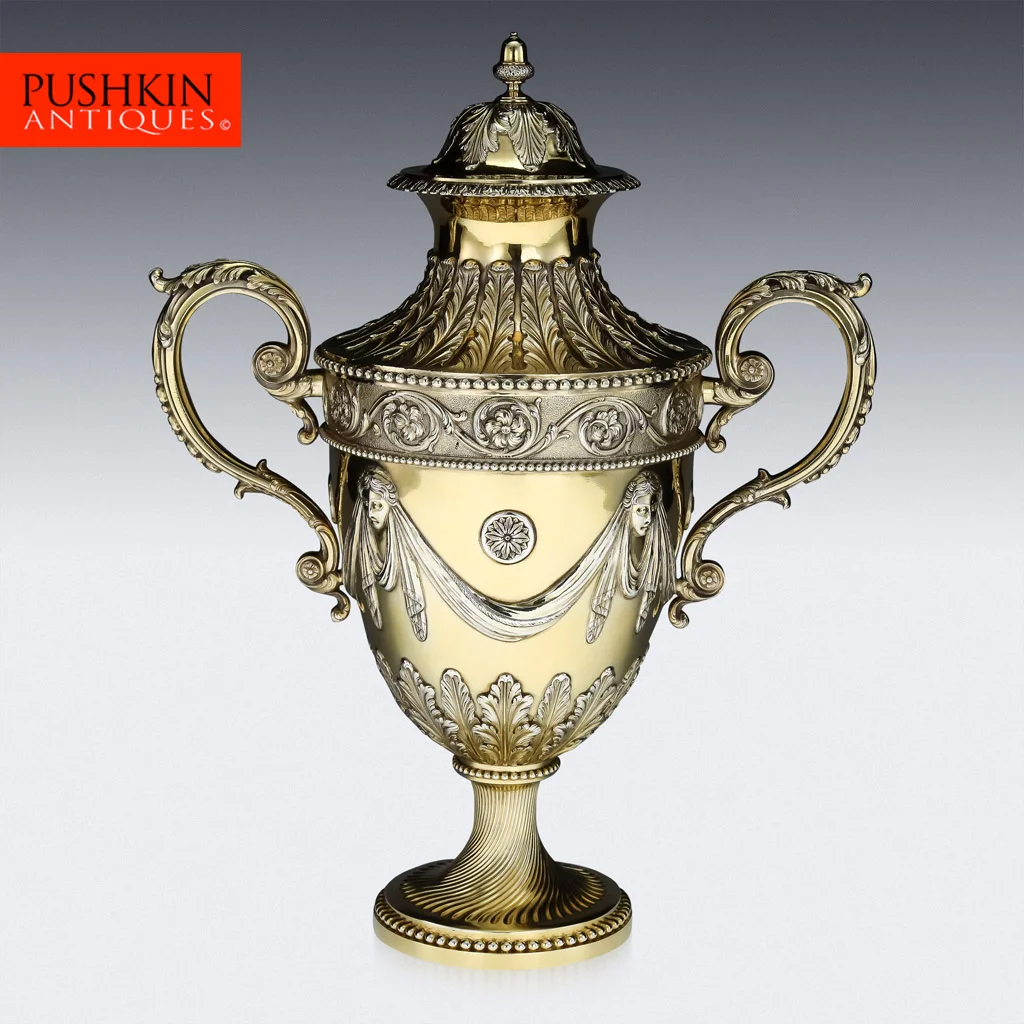 ANTIQUE 18thC GEORGIAN COURTAULD & COWLES SOLID SILVER GILT CUP & COVER c.1771.jpg