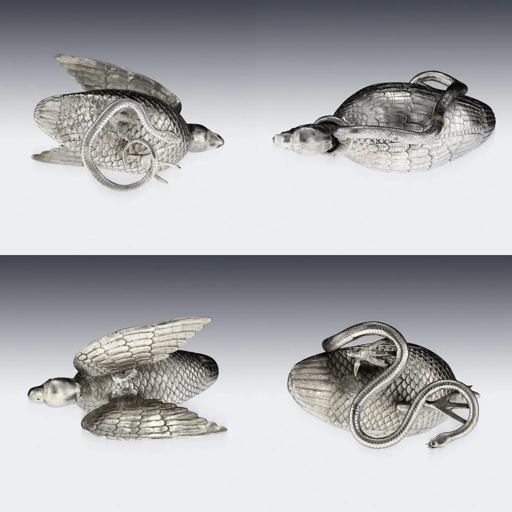 Pushkin Antiques - ANTIQUE 19thC INDIAN OOMERSEE MAWJEE SOLID SILVER FRANCOLINS TEA SET c.1870-05.jpg
