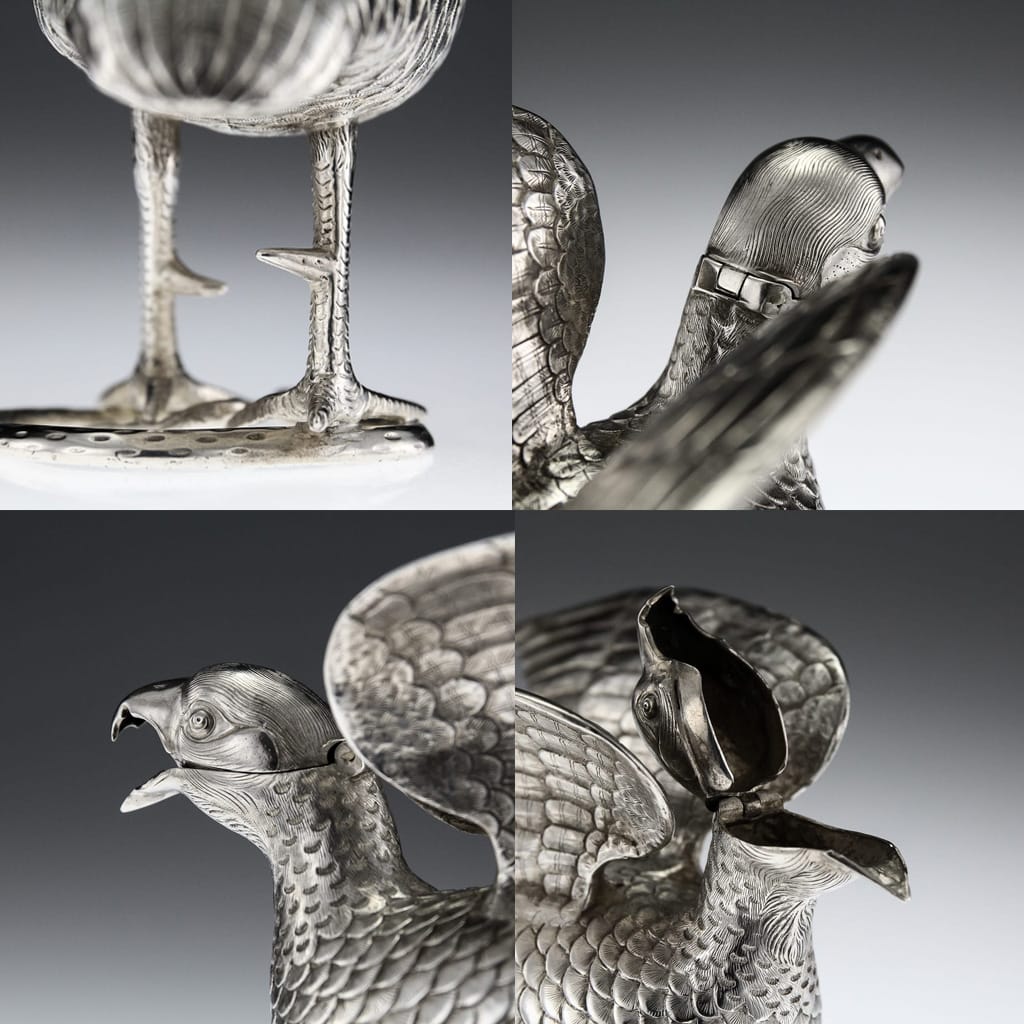 Pushkin Antiques - ANTIQUE 19thC INDIAN OOMERSEE MAWJEE SOLID SILVER FRANCOLINS TEA SET c.1870-13.jpg