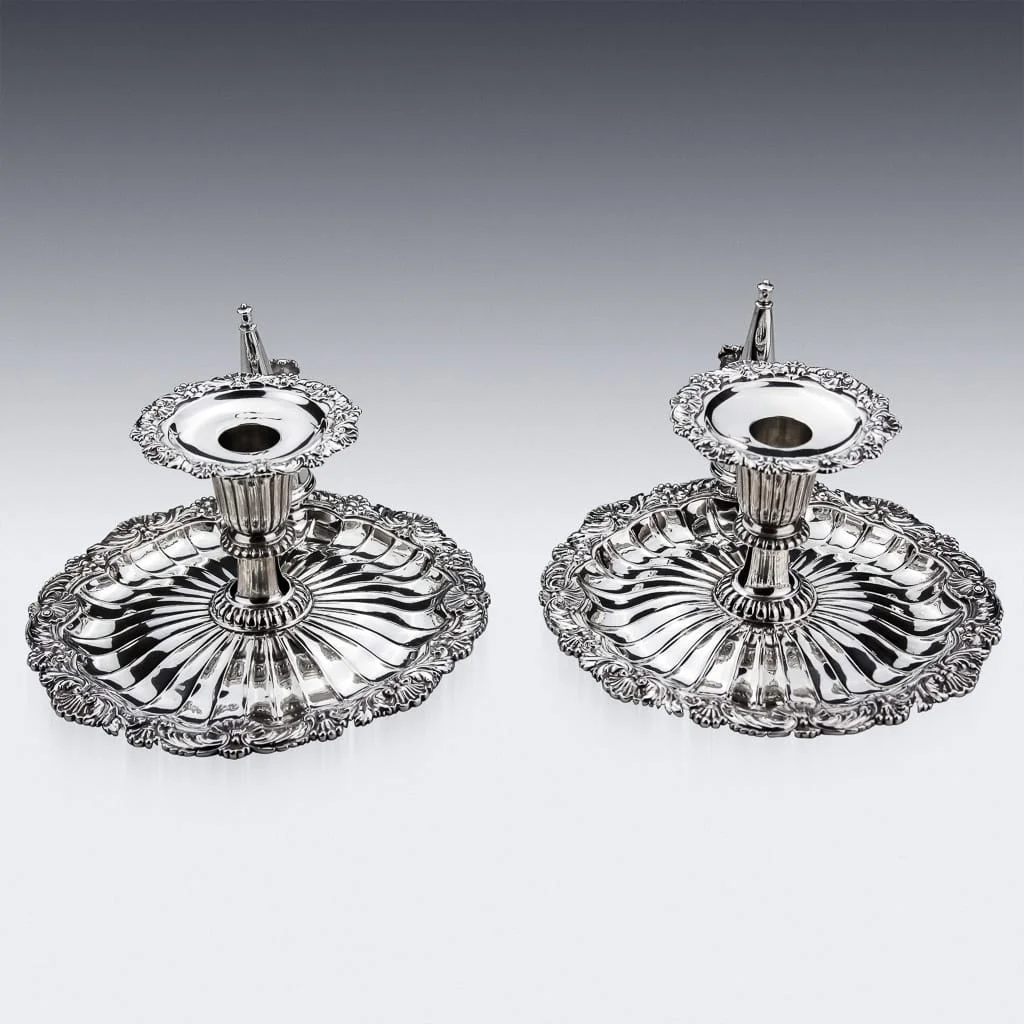Pushkin Antiques - ANTIQUE 19thC RARE GEORGIAN PAUL STORR SOLID SILVER PAIR OF CHAMBERSTICKS c.1817-03.jpg