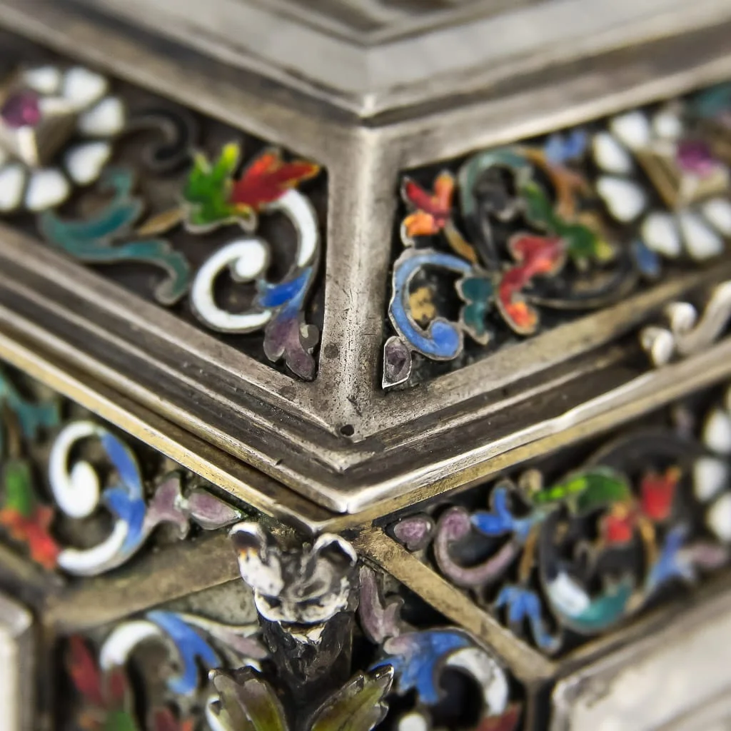 Pushkin Antiques - ANTIQUE 19thC AUSTRIAN SOLID SILVER, ROCK CRYSTAL & ENAMEL BOX, VIENNA c.1880-14.jpg