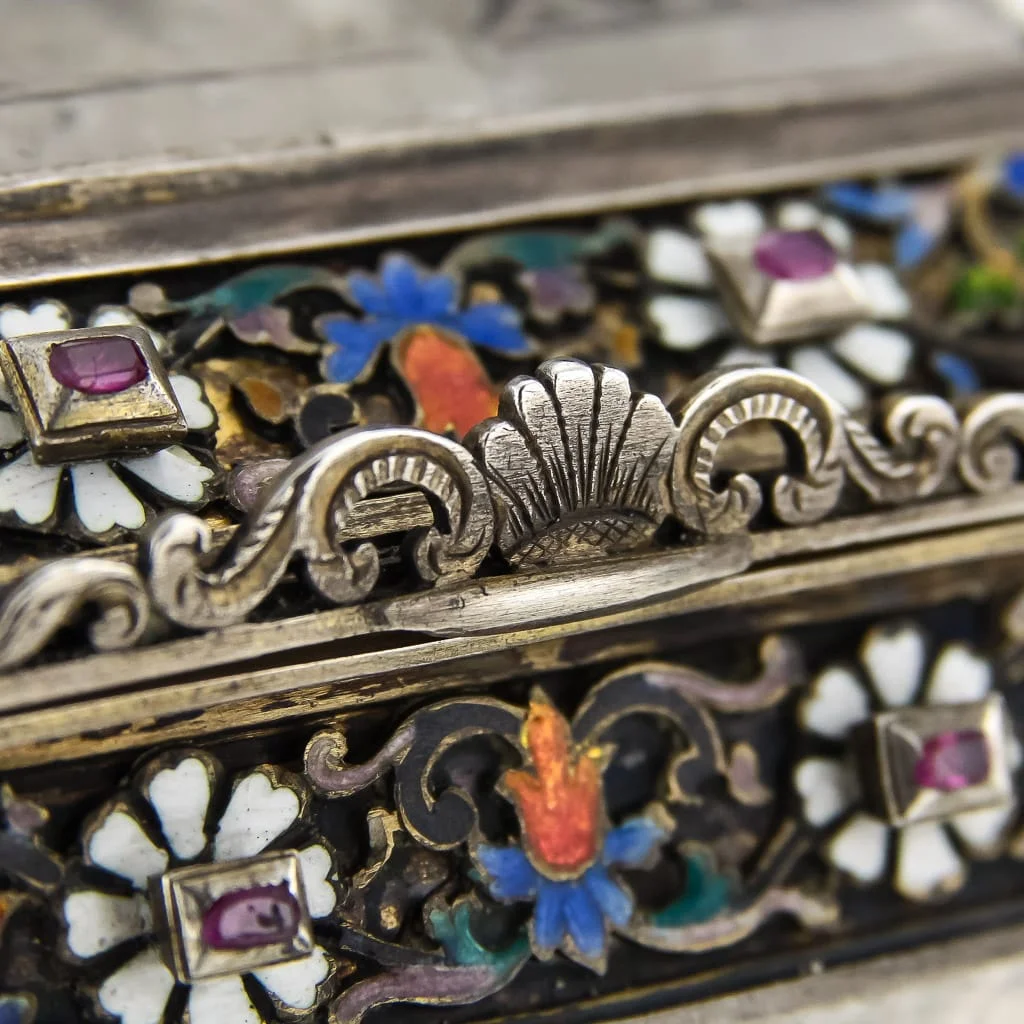 Pushkin Antiques - ANTIQUE 19thC AUSTRIAN SOLID SILVER, ROCK CRYSTAL & ENAMEL BOX, VIENNA c.1880-15.jpg