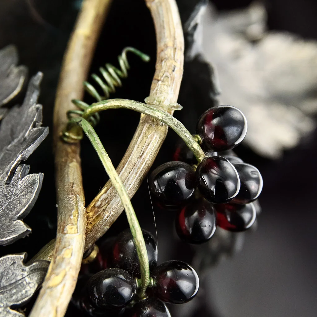 Pushkin Antiques- MODERN 20thC ITALIAN SOLID SILVER IMPRESSIVE GRAPEVINE CENTERPIECE BOWL c.1980-14.jpg