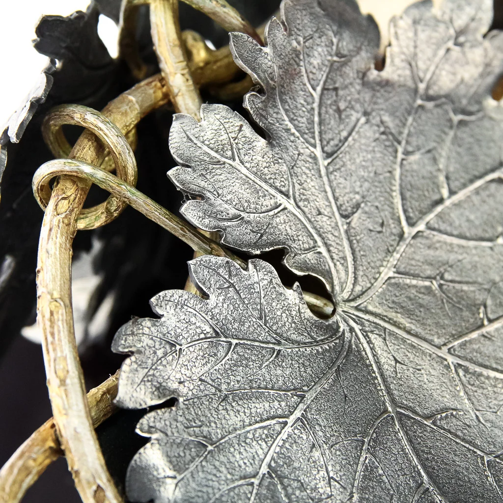 Pushkin Antiques- MODERN 20thC ITALIAN SOLID SILVER IMPRESSIVE GRAPEVINE CENTERPIECE BOWL c.1980-18.jpg