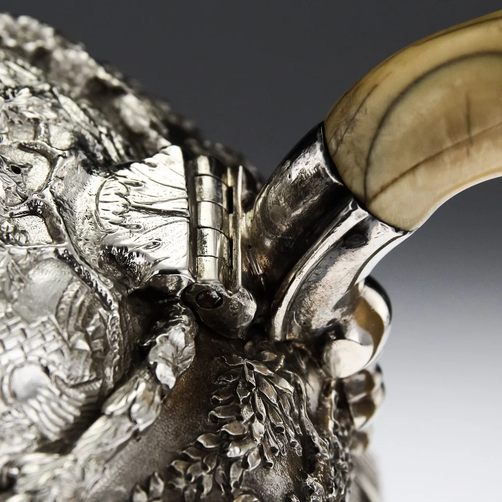 Pushkin Antiques - ANTIQUE 19thC RARE GEORGIAN SOLID SILVER MAGNIFICENT TEAPOT, E FARRELL c.1819-10.jpg