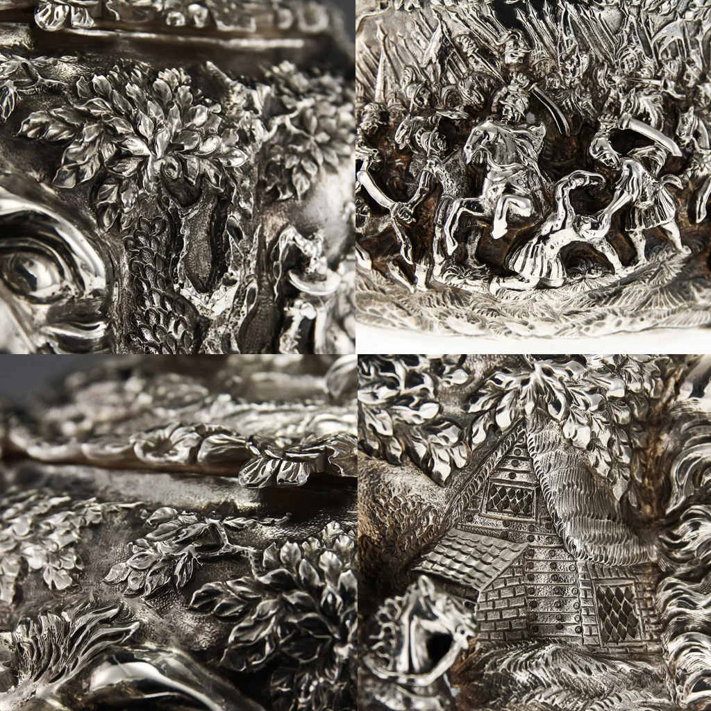 Pushkin Antiques - ANTIQUE 19thC RARE GEORGIAN SOLID SILVER MAGNIFICENT TEAPOT, E FARRELL c.1819-17.jpg