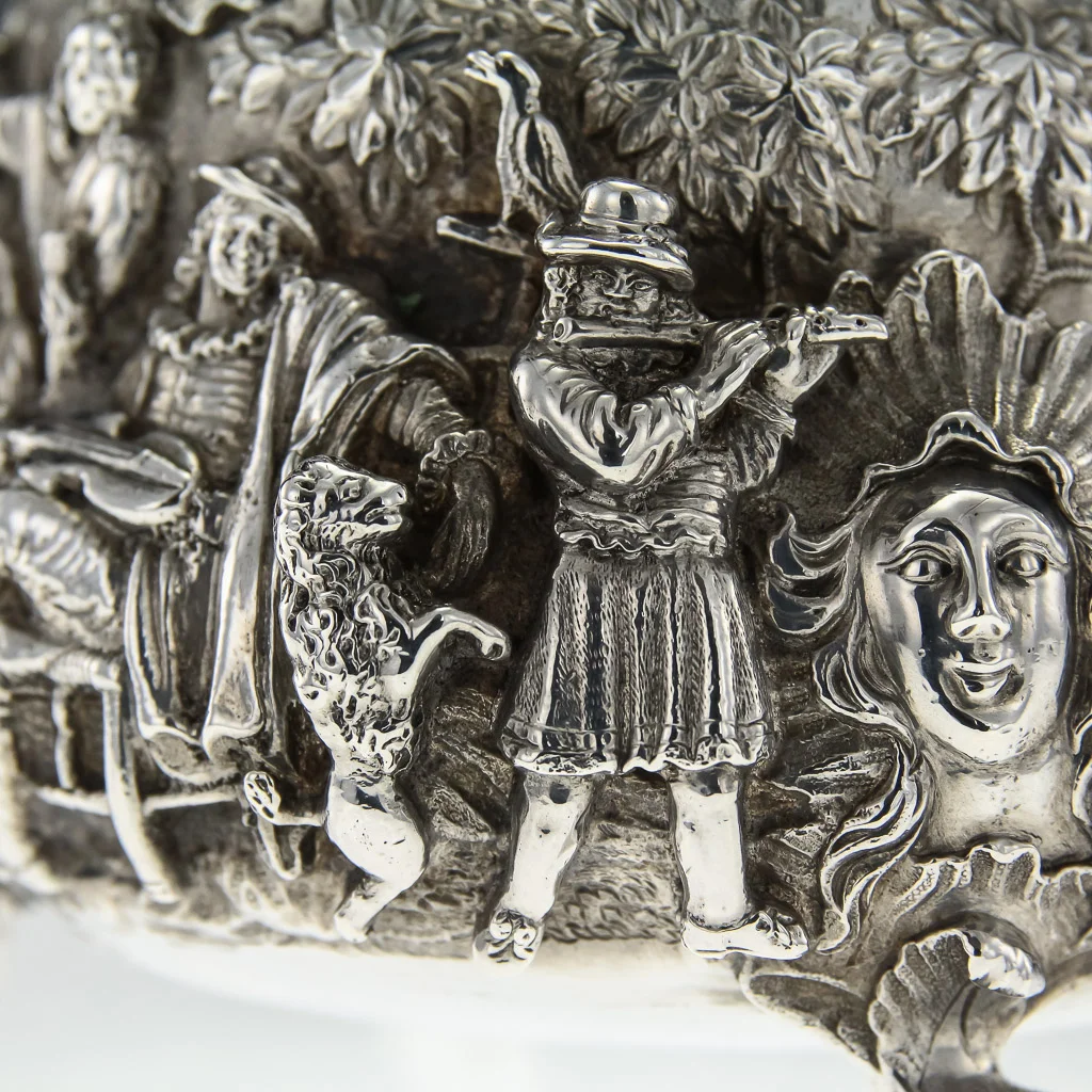 Pushkin Antiques - ANTIQUE 19thC RARE GEORGIAN SOLID SILVER MAGNIFICENT CREAM JUG, E FARRELL c.1819-16.jpg