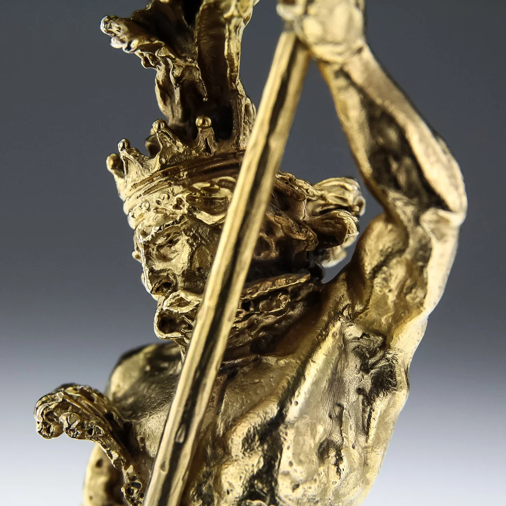 Pushkin Antiques - ANTIQUE STYLE 20thC ITALIAN SOLID SILVER GILT SET OF FIGURAL CANDLESTICKS c.1960-13.jpg