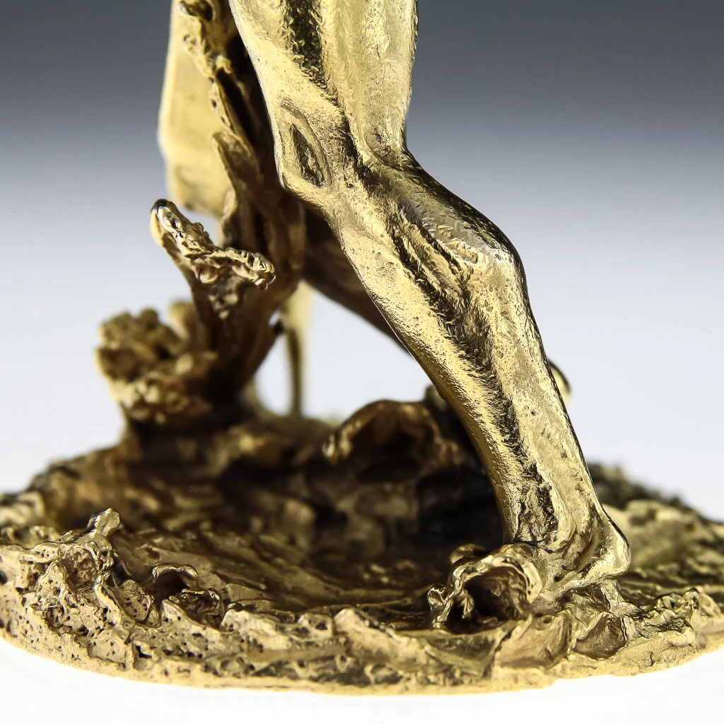 Pushkin Antiques - ANTIQUE STYLE 20thC ITALIAN SOLID SILVER GILT SET OF FIGURAL CANDLESTICKS c.1960-15.jpg