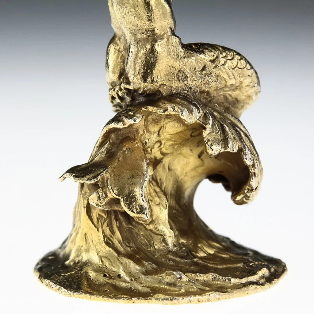 Pushkin Antiques - ANTIQUE STYLE 20thC ITALIAN SOLID SILVER GILT SET OF FIGURAL CANDLESTICKS c.1960-21.jpg