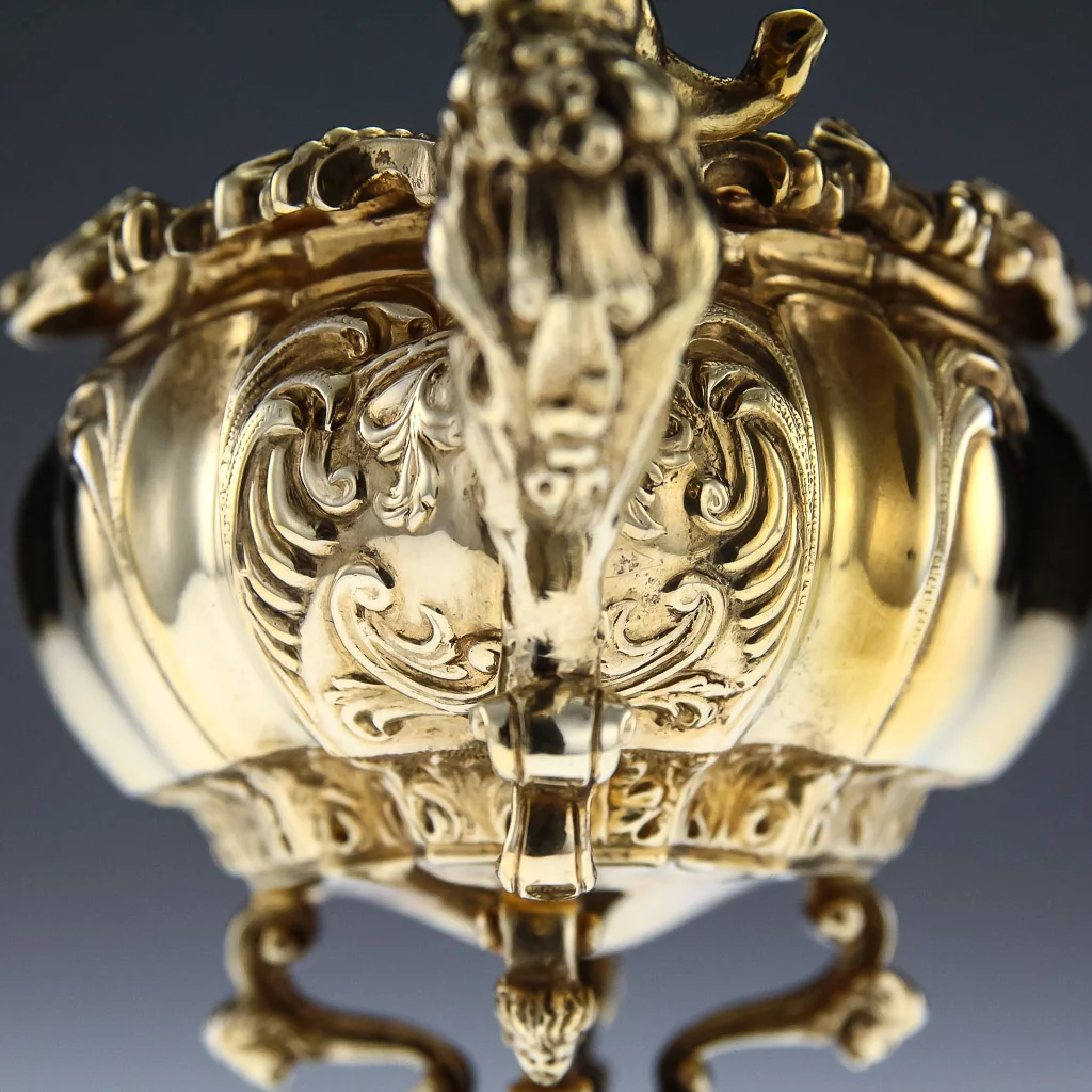 Alessio Lorenzi - ANTIQUE 19THC VICTORIAN SOLID SILVER GILT PAIR OF CAST BOWLS, LONDON C.1893-12.jpg