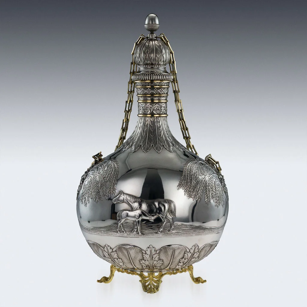 Alessio Lorenzi - STUNNING 20thC MONUMENTAL SOLID SILVER PILGRIM FLASK, EDWARD BARNARD c.1986-03.jpg