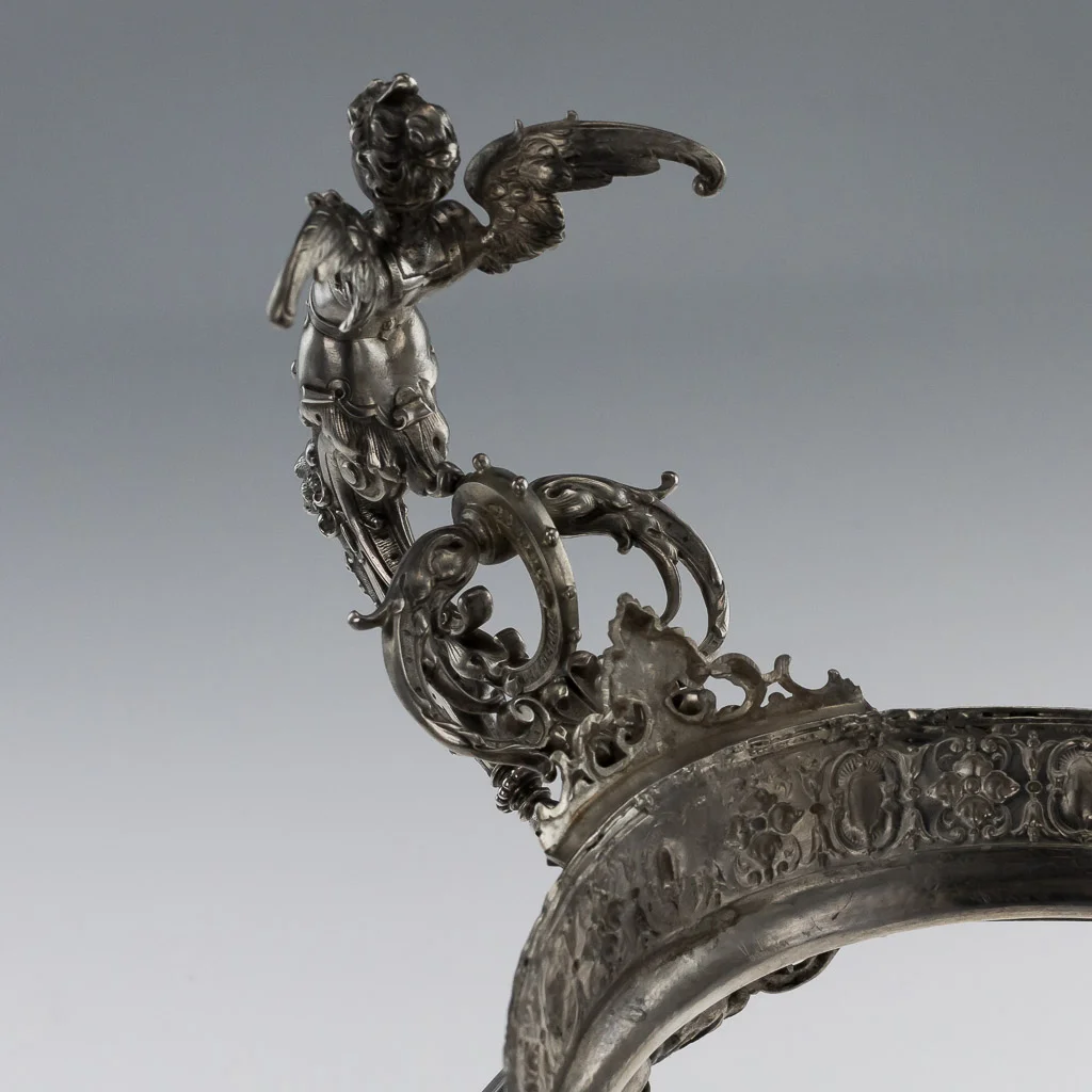 Pushkin Antiques - ANTIQUE 19thC GERMAN SOLID SILVER HUGE JARDINIERE CENTREPIECE & LINER c.1890-10.jpg