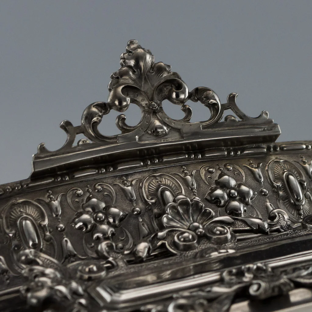 Pushkin Antiques - ANTIQUE 19thC GERMAN SOLID SILVER HUGE JARDINIERE CENTREPIECE & LINER c.1890-18.jpg