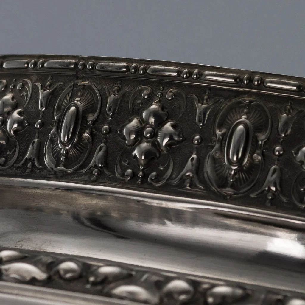 Pushkin Antiques - ANTIQUE 19thC GERMAN SOLID SILVER HUGE JARDINIERE CENTREPIECE & LINER c.1890-19.jpg