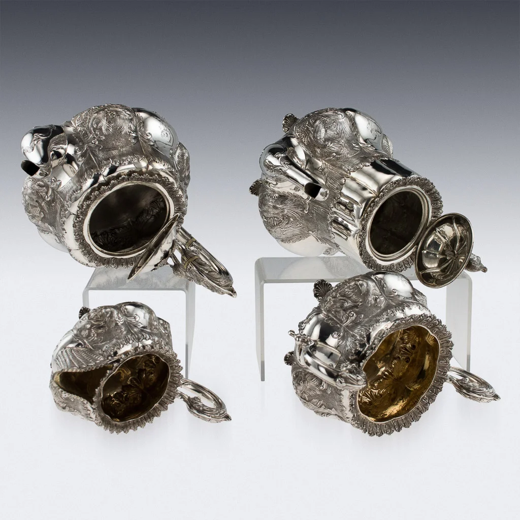 Pushkin Antiques - ANTIQUE 19thC REGENCY SOLID SILVER 4 PIECE TEA & COFFEE SET, LONDON c.1835-06.jpg