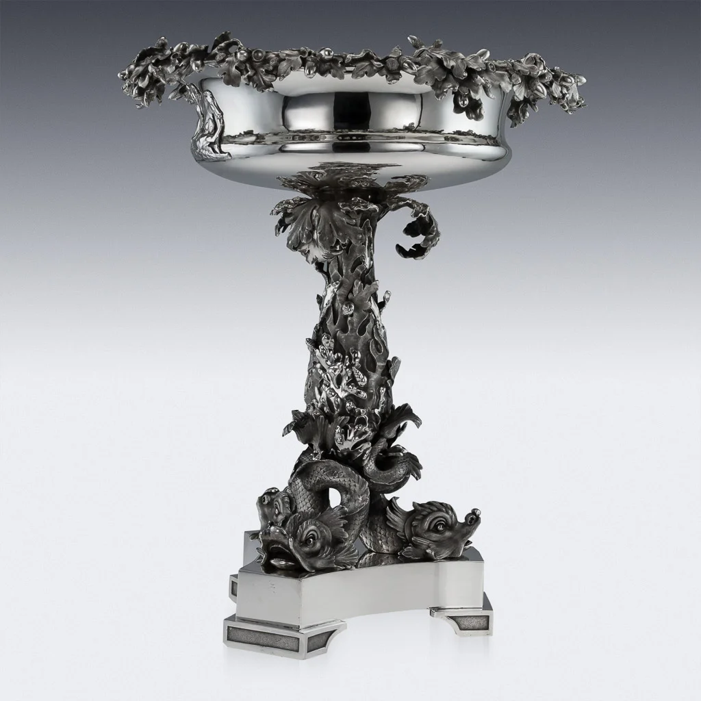 Pushkin Antiques - ANTIQUE 19thC VICTORIAN SOLID SILVER MONUMENTAL CENTREPIECE BOWL, LONDON c.1843-03.jpg