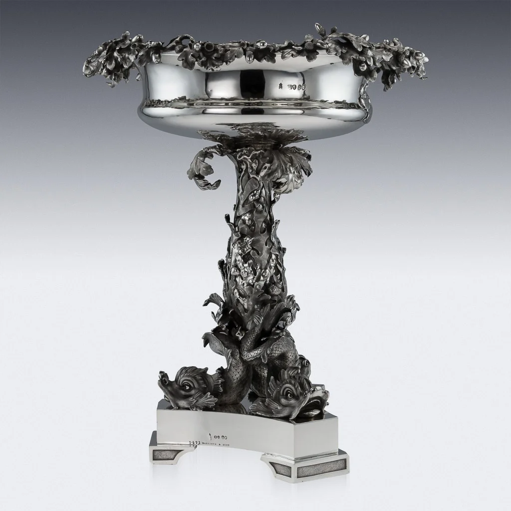 Pushkin Antiques - ANTIQUE 19thC VICTORIAN SOLID SILVER MONUMENTAL CENTREPIECE BOWL, LONDON c.1843-05.jpg