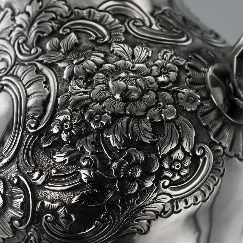 Pushkin Antiques - ANTIQUE 19thC IRISH SOLID SILVER FIGURAL COFFEE POT, JAMES LE BAS, DUBLIN c.1821-17.jpg
