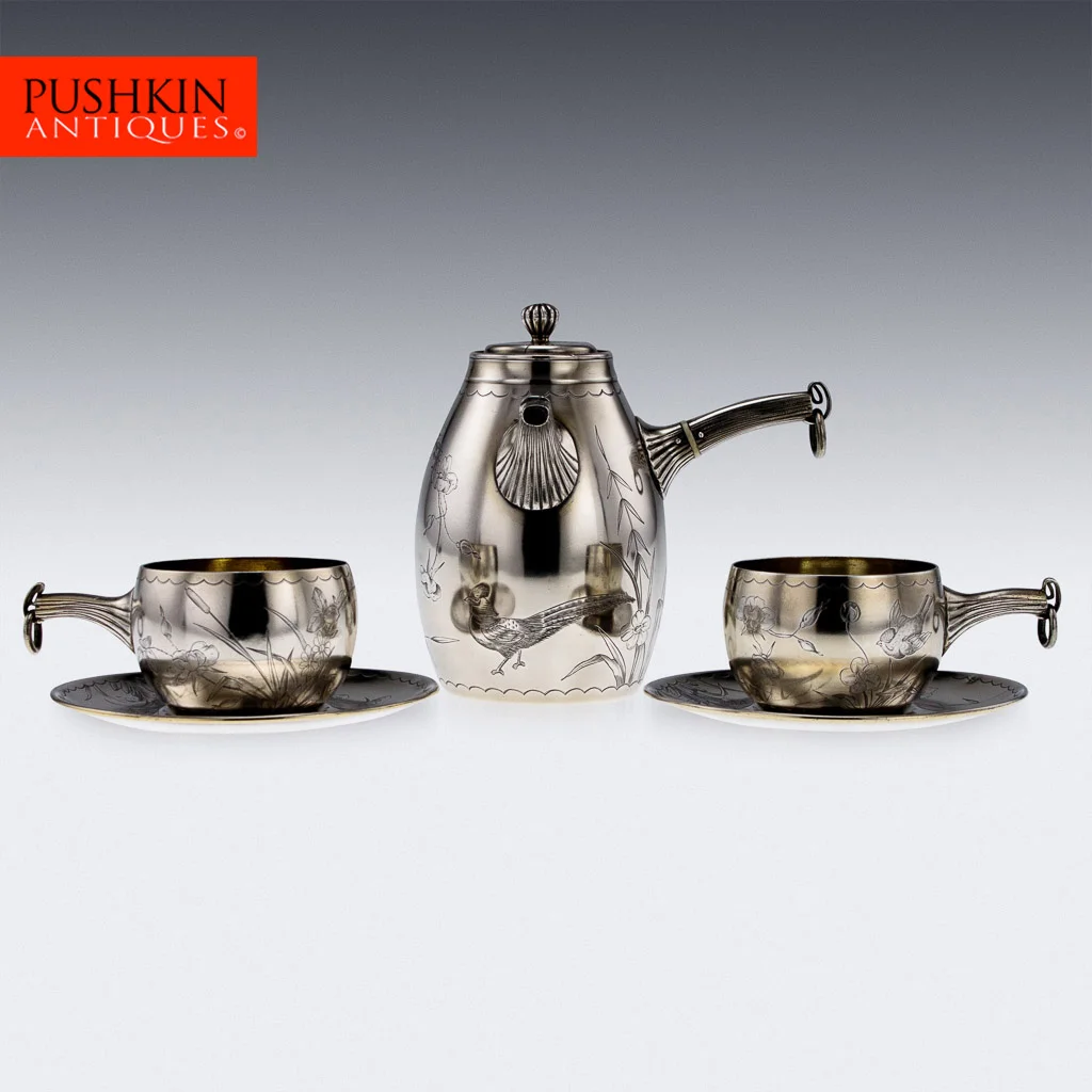 ANTIQUE 19thC FRENCH SOLID SILVER TETE-A-TETE AESTHETICIST COFFEE SET c.1870.jpg
