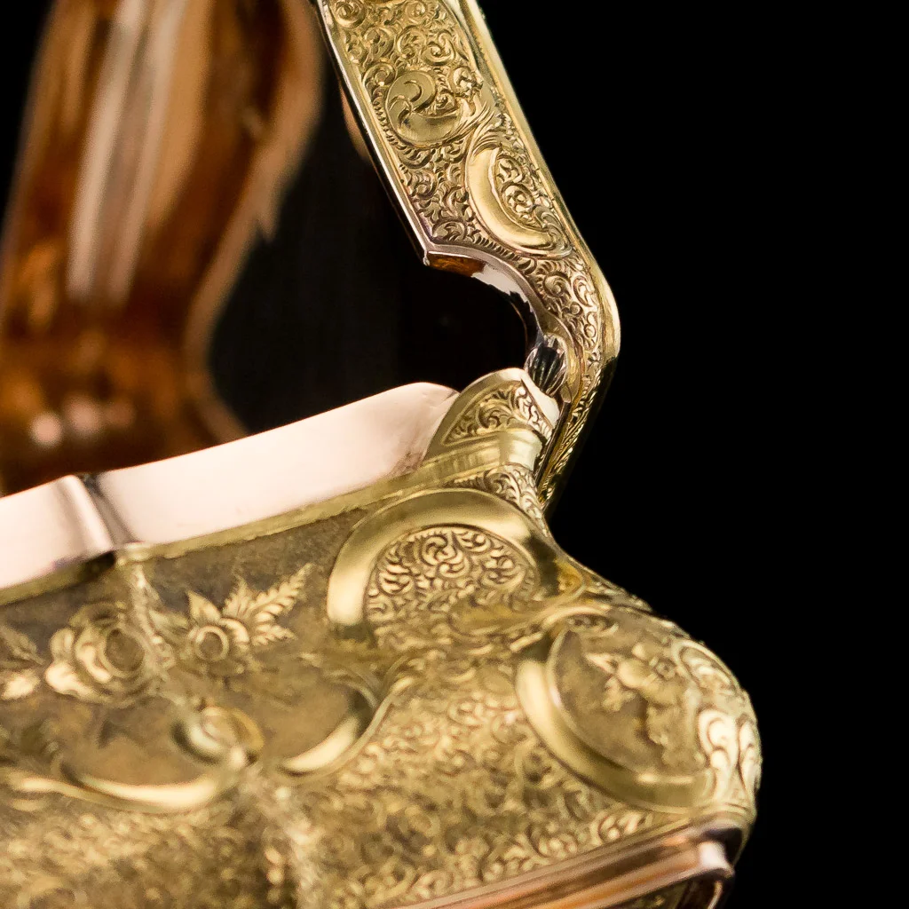 PUSHKIN ANTIQUES - ANTIQUE 19thC GERMAN 14K SOLID GOLD ENGRAVED CASTLE SNUFF BOX c.1860 23.jpg