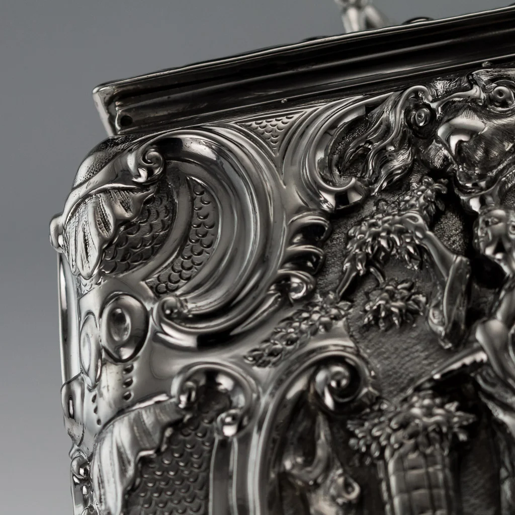 PUSHKIN ANTIQUES - ANTIQUE 19THC RARE REGENCY SOLID SILVER CHINOISERIE TEA CADDY, LONDON C.1831 13.jpg