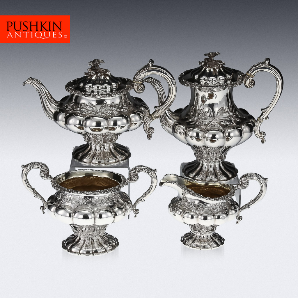 ANTIQUE 19thC REGENCY SOLID SILVER 4 PIECE TEA & COFFEE SET, J&J ANGELL c.1832.jpg