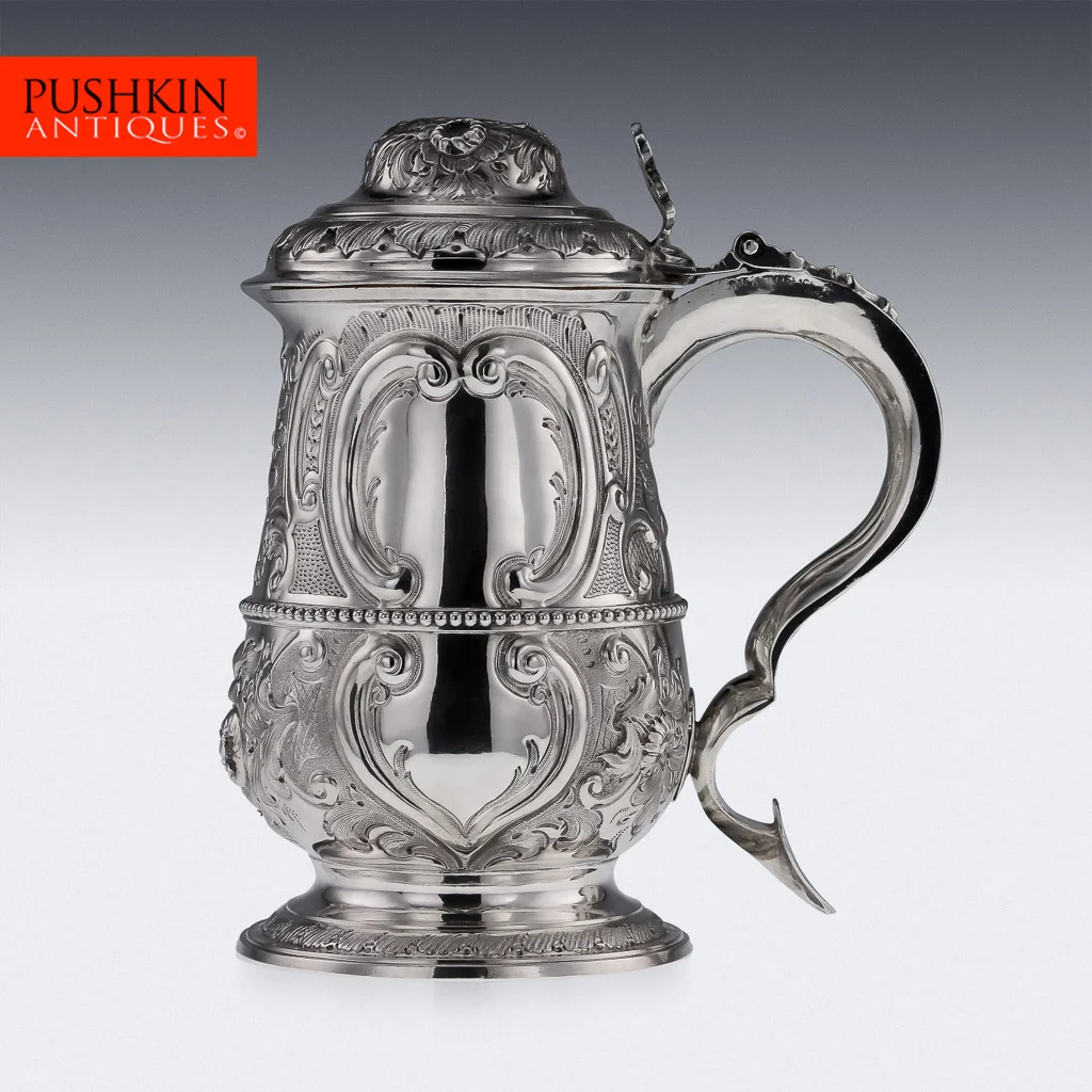 ANTIQUE 18thC GEORGIAN HESTER BATEMAN SOLID SILVER LIDDED TANKARD c.1779.jpg