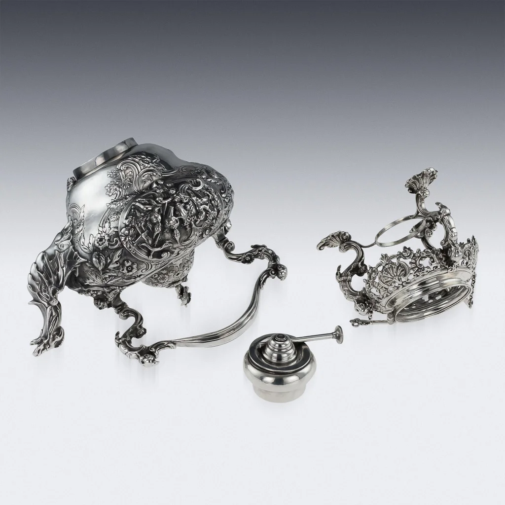 Pushkin Antiques - ANTIQUE 18thC GEORGIAN CHINOISERIE SOLID SILVER TEA KETTLE, PAUL STORR c.1829-06.jpg