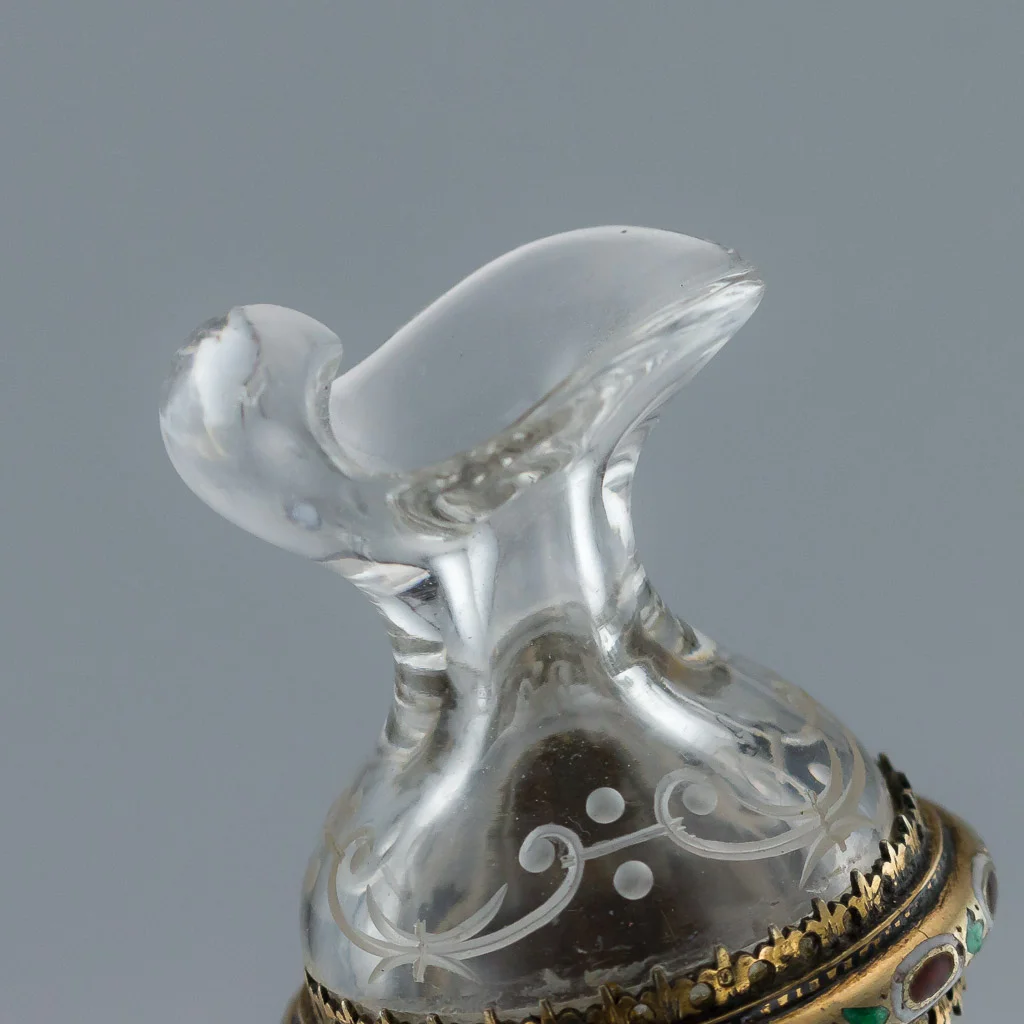 Pushkin Antiques - ANTIQUE 19thC AUSTRIAN SOLID SILVER-GILT ENAMEL, ROCK CRYSTAL EWER & STAND c1880-08.jpg