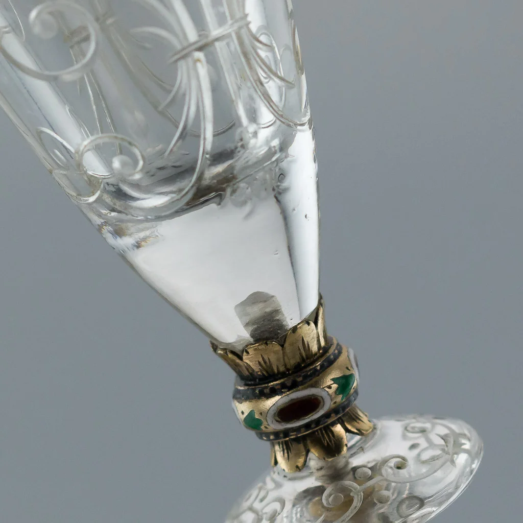 Pushkin Antiques - ANTIQUE 19thC AUSTRIAN SOLID SILVER-GILT ENAMEL, ROCK CRYSTAL EWER & STAND c1880-15.jpg