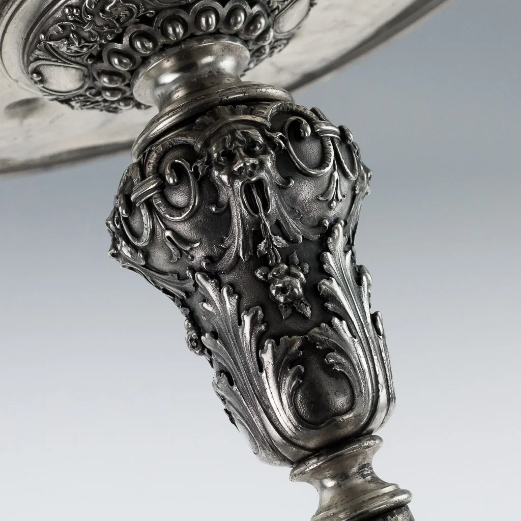 Pushkin Antiques - ANTIQUE 20thC ITALIAN SOLID SILVER IMPRESSIVE CELLINI DRAGON TAZZA c.1920-17.jpg