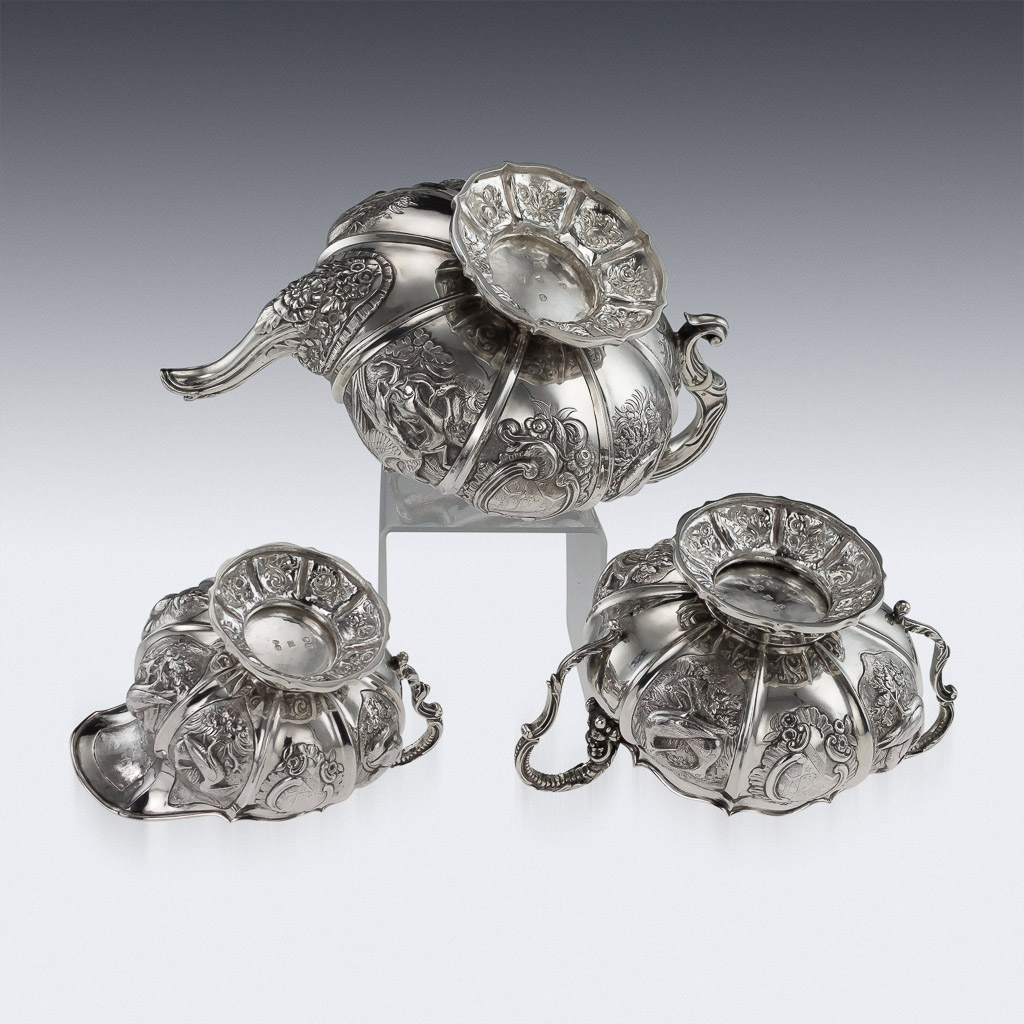 Pushkin Antiques - ANTIQUE 19thC REGENCY SOLID SILVER 3 PIECE PHEASANT TEA SET, LONDON c.1824-05.jpg