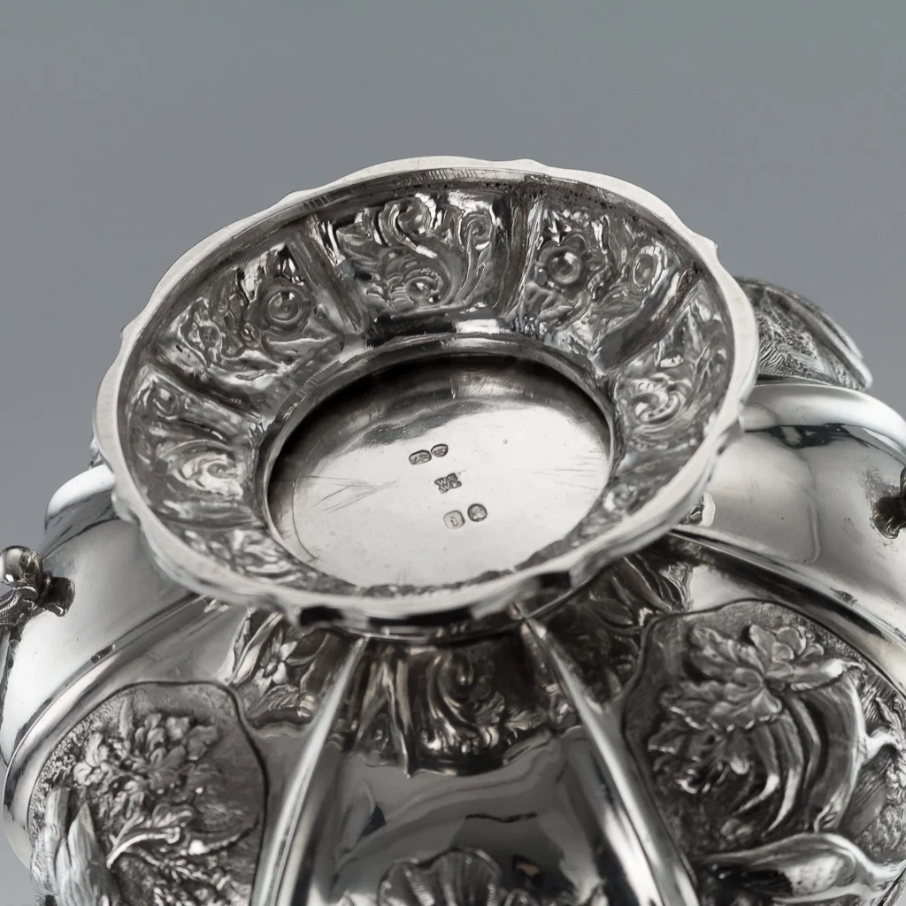 Pushkin Antiques - ANTIQUE 19thC REGENCY SOLID SILVER 3 PIECE PHEASANT TEA SET, LONDON c.1824-13.jpg
